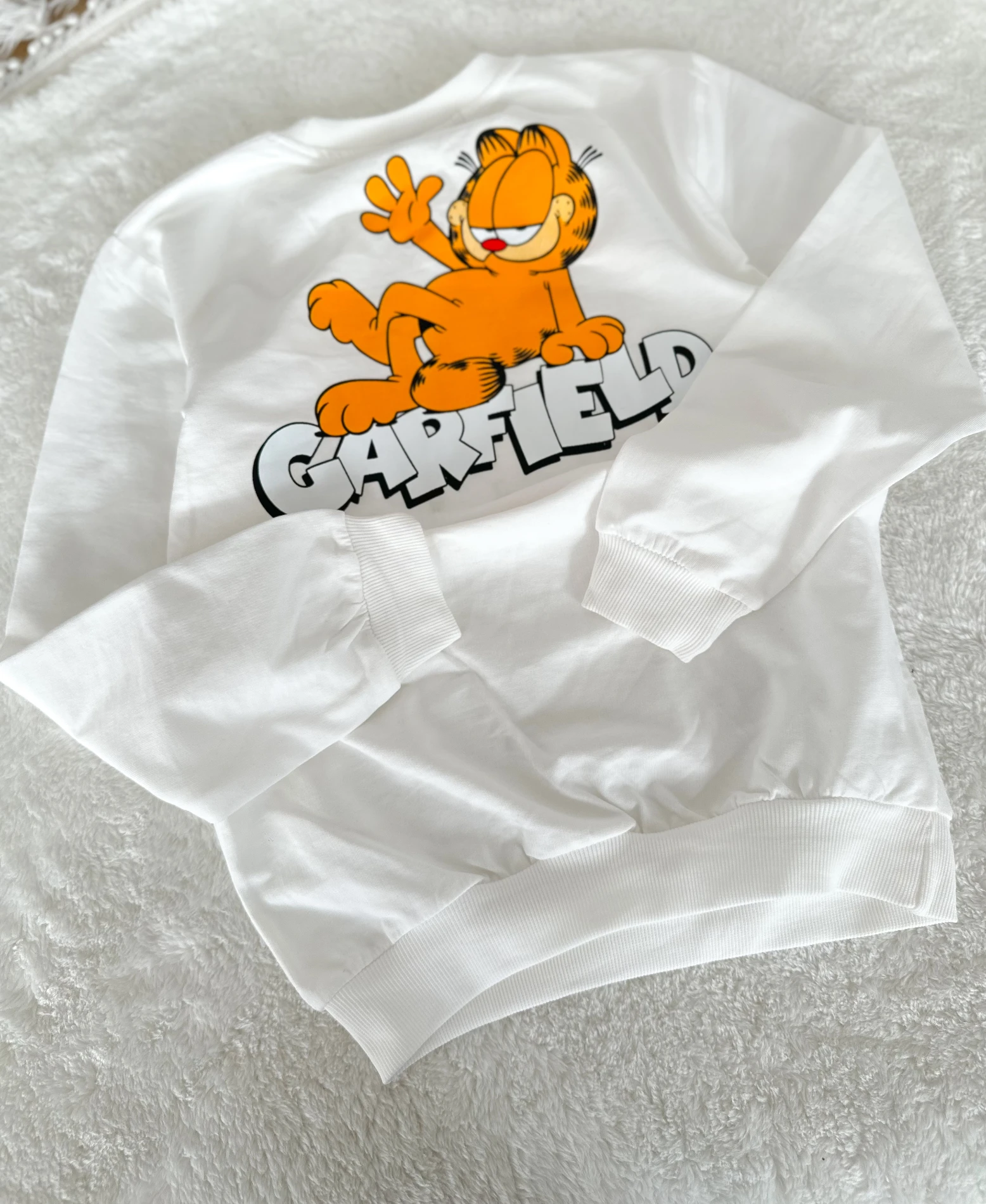 Çocuk Sweat Garfield arka ön baskılı Beyaz Renk 