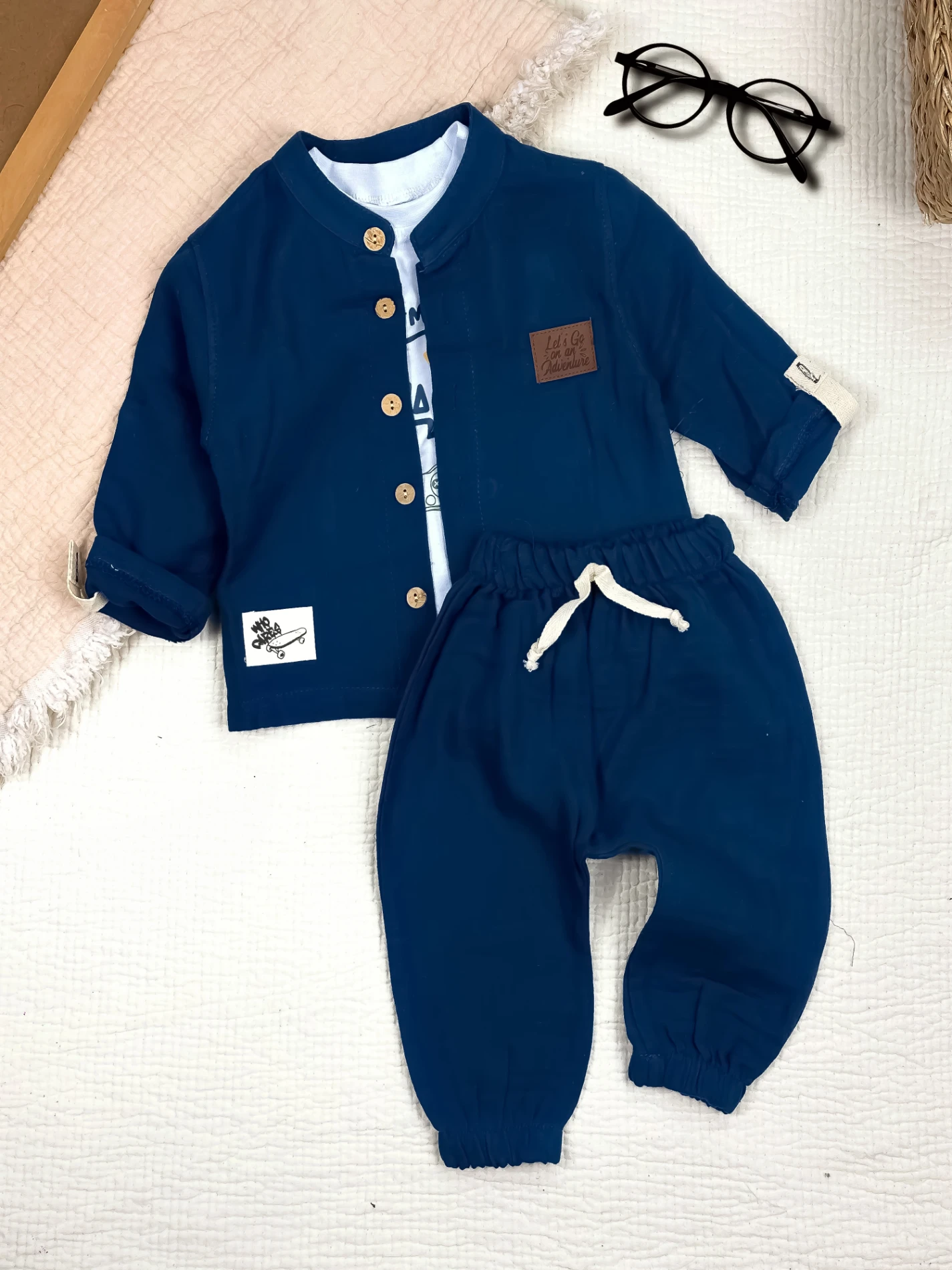 Bebek Takım Müslin Kumaş 3 Parça  9/24 Ay Arası 