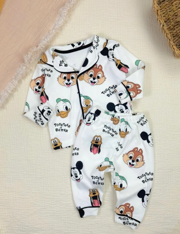 Bebek Pijama Takımı Sevimli Karakterler 6-24 Ay Arası
