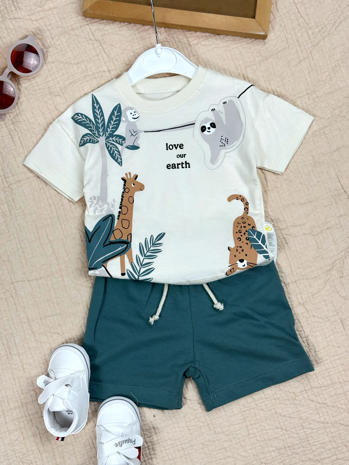 Bebek Takım Şortlu  Safari 6-24 Ay Arası Yeşil 