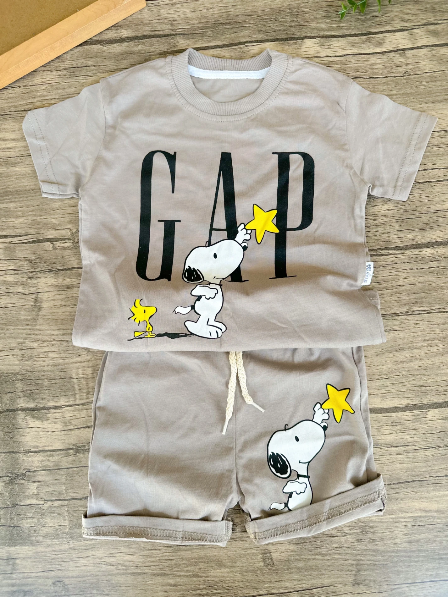 Çocuk  Takım Snopy Baskılı 2/5 Yaş Arası Gri 
