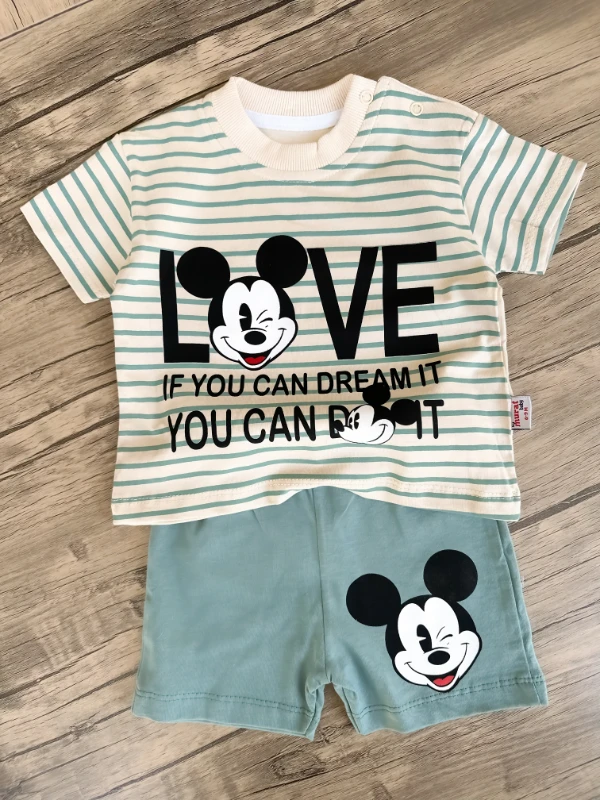 Bebek Takım Mickey Baskılı 6/24Ay Arası Yeşil