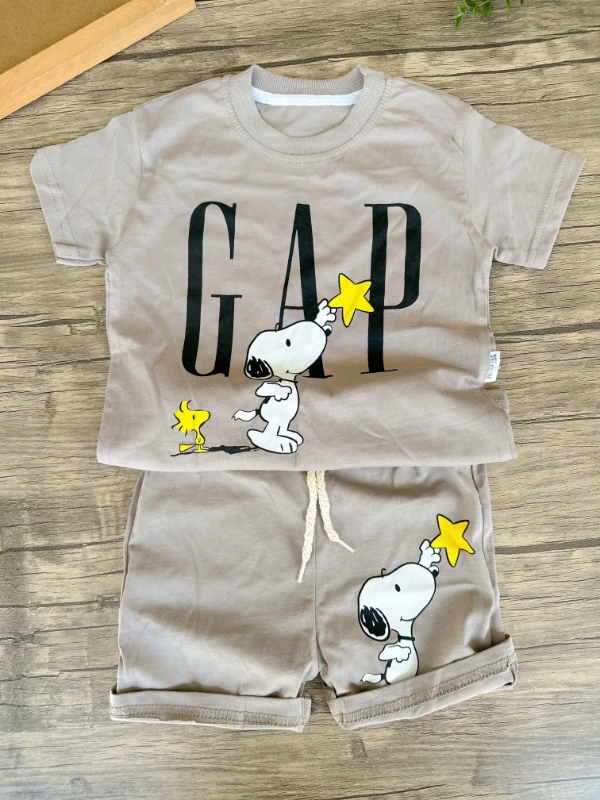 Çocuk Takım Snopy Baskılı 2/5 Yaş Arası Gri